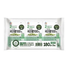 CJ제일제당 소문난 행복한콩 2가지로만 국산콩두부 부침용180gX3 풍미업 홈캉스 엄마손맛 다이어트음식 건강식단, 1개, 540g