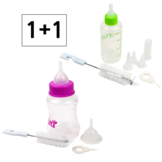 삼이즈 새끼 고양이 젖병 꼭지 세트 신생아 강아지 소형, 60ml + 60ml 세트, 1개