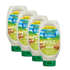 히든벨리 이지 스퀴즈 피클 플레이버 랜치 드레싱 Hidden Valley Pickle Flavored Ranch, 4개, 591ml