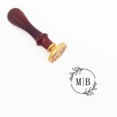 더블 네임 2 이니셜 레터 스탬프 씰링 웨딩 도장 초대장 봉투, Custom with handle 9