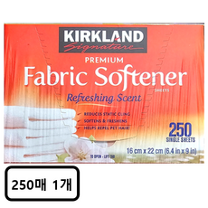 커클랜드 시그니춰 드라이시트 250매입 시트형 섬유유연제 본품 + 물티슈1매