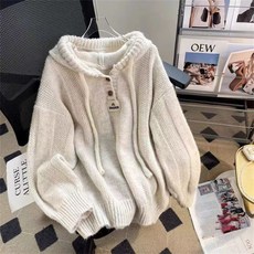Vezri 가을 겨울용 양모 혼방 후드 티셔츠 남녀공용 넉넉한 핏 버튼 디테일 편안한 스타일 SKZ