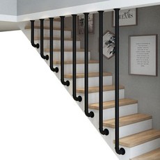 Metal Transitional Handrail Wrought Iron Balustrade Posts | Stair Railing Fence Pole Garden Fencin, 45cm(17.7inch), 1개