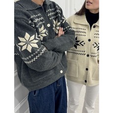 포근도폼 노르딕 오버핏 니트 가디건 3Color