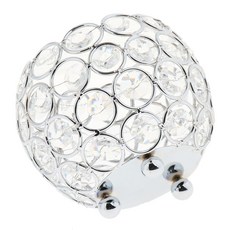 STK 크리스탈 블링 봉헌 Tealight 캔들 홀더 웨딩 홈 파티 중심 3Size, 10cm, 은, 금속, 1개