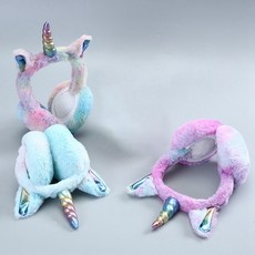 봉제 유니콘 귀마개 귀 Muffs 러블리 겨울 따뜻한 귀 Muffs 토끼 모피 Thicken Plush Unicorn Ear Cover