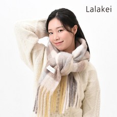라라케이 체크 레게 미디엄사이즈 롱 머플러 두툼 롱 목도리