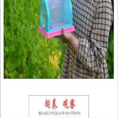 애완용 달팽이 키우기 베스트 셀러 번식 메뚜기 작은 초등 학생 집 백와 흙 명주 분양, 애완 동물 케이지 그물 곤충 케이지 돋보기 망원, 1개