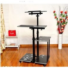 높이조절 노트북 거치대 스탠딩 컴퓨터 리프트 거치대 책상 위 키 높이 스탠드 서서 작, 12 5s 블랙 테이블