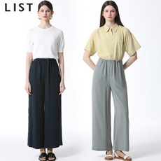 리스트 리스트(LIST) 게더 밴딩 와이드 팬츠 (택가격: 168000원)