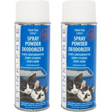 Stink Free 고양이 파우더 쓰레기통 탈취제 스프레이 냄새 제거제2캔 붙지 않는 제거제 흡수제 프레셔너 Q1705282, 2개