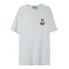 MAISON KITSUNE 로터스 요가 폭스 티셔츠 EU00151KJ0008 LT
