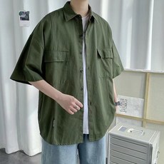 남자여름청셔츠셋업