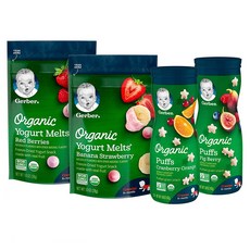 Gerber Organic Yogurt Melts Puffs 거버 8개월이상 오가닉 요거트 멜츠 퍼프 버라이어티 7팩
