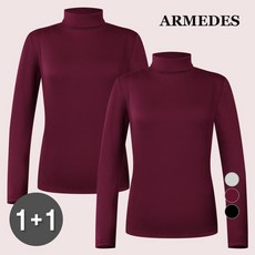 [1+1] 아르메데스 여성용 소프트 기모 터틀넥 티셔츠 AR-42