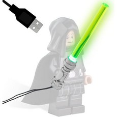 LED와 USB 연결이 라이트세이버 레고 스타워즈와 호환 80cm 케이블 초박형 미니피규어용 실버핸들레드, Green