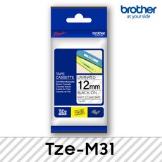 브라더 브라더정품 Tze-M31_투명무광/검정_12mm 라벨테이프, 1개