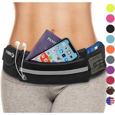 E Tronic Edge 허리 팩 : 모든 허리 크기 및 모든 전화 모델에 맞는 최고의 편안한 남녀 러닝 벨트. 달리기 운동 자전거 타기 여행용 머니 벨트