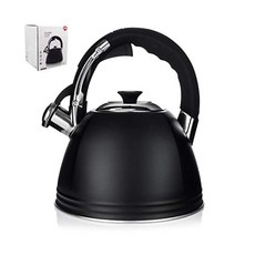 ORION GROUP Kettle | 3 L Automatic Modern 스테인리스 포트 Whistling For Gas and Induction (블랙) - 20S103971, 1개