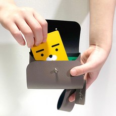 진폴 무봉제 가죽 카드지갑 (핸드스트랩 네임택)