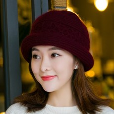 제노 여성겨울모자 털모자 겨울 모자 여자 엄마 비니에 핫픽스 버킷햇 토끼털모자 중늙은이