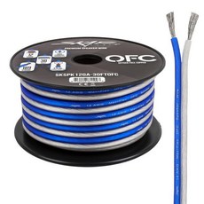 스카 오디오 12 게이지AWG 엘리트 무산소 구리 스피커 와이어 - 30피트파란색흰색, 12 AWG (30 Ft.)
