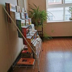 어린이집 유치원 2단 3단 회전 슬라이딩 어린이 아동 책꽂이 철공예 그림책 유아 책꽂이 6단 아기 책장 간이 전시, 01 새 사각 64 폭 x46 깊이 x103