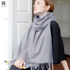 목도리 머플러 두꺼운 순수 모직 스카프 여성 가을과 겨울 따뜻한 단색