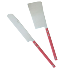 보겐 쌍띠에 치즈커터 + 브레드나이프 세트, 3세트, 샤틴(헤드)_카민레드(핸들)