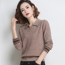 POLO 넥니트 여성 숏상의 봄 가을 룩 와이드 루즈핏 아우터 카라넥 이너 스웨터 긴소매 상의