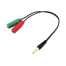 4극 스마트폰 노트북 헤드폰 마이크 스피커 Y 연결잭, 1개, 20cm