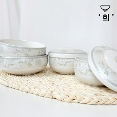 한일 희 도자기 반상기 6p (예단 한식기 제기세트 공기 대접 뚜껑 밥그릇 국그릇