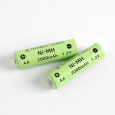 니켈수소 배터리 충전지 충전 건전지 AA 2000mAh 1.2v 2개 세트, 1개