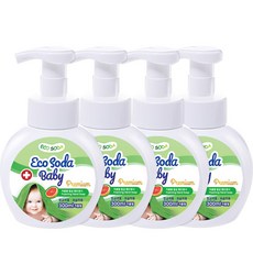 에코소다 베이비 핸드워시 4개 자연유래성분 거품 유아 온가족 손세정제 자몽향, 300ml
