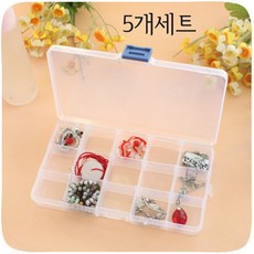 15구 칸막이 악세서리 보관함 네일파츠 비즈정리함 5개세트, 5개