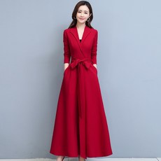 속치마 빨간색원피스 겨울 허리보정 슬림핏 긴 소매 빅사이즈 이너 여성 봄가을