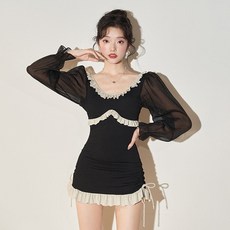레이스 수영복 원피스 섹시 망사 물놀이 바닷가 바캉스 해변 여름휴가, M