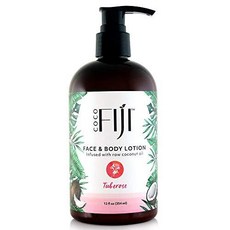 Organic Fiji infused face & body lotion, Tuberose, 12oz