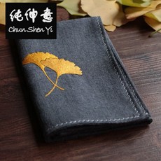 내 추 럴 신제품 면 diy 수 제 자수 손수건 파란색 면직물 손수건 복고 풍 남자 선물 주문 제작 노란색 잎 더하기 글자 연락 서비스
