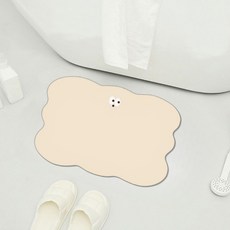 디아쿠아 몬스터 빨아쓰는 욕실 주방 논슬립 소프트 규조토 발매트, 뭘봐베이지