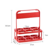 음료캐리어 6구 접이식, 레드, 1개