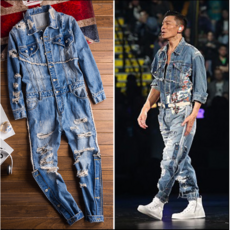 남성데님점프슈트