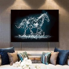 흑백 말 거실 보석십자수 액자형 금전수 달마 미니 짱구 해바라기, 2. 90 x 60 cm 전체수