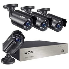 해외1440067 ZOSI 8CH 1080P 보안 카메라 시스템 outdoor h.265+ 8-Channel HD-TVI 5MP Lite 비디오 DVR, One Color_4Cameras, 상세 설명 참조0, 상세 설명 참조0