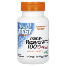 닥터스베스트 ResVinol 함유 트랜스-레스베라트롤 100 100mg 베지 캡슐 60정, 1개, 120g, 상세설명참조
