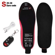 발열깔창 쿠션 원격 제어 USB 충전식 온열 깔창 여성 및 남성 절단 가능한 부츠, 3.Black B - L