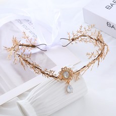 나무잎 머리띠 티아라 셀프웨딩 신부 머리장식 왕관 웨딩 액세서리