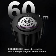 쿼시 다이렉트 드라이브 통합 조인트 모터 모듈 ROBSTRIDE03 3 인 1 모터 유성 감속기 드라이버 60N.M, 1개, 1) Only motor