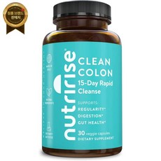 NutriRise 15일 빠른 대장 클렌징 - 프로바이오틱스와 섬유질을 함유한 지원 변비 규칙성과 - 설탕과 글루텐 프리, 1개