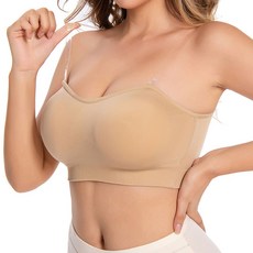 온드레 흘러내리지 않는 쫀쫀한 오프숄더 튜브탑 브라